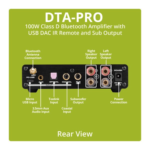 Main product image for Dayton Audio DTA-PRO 100W Class D Bluetooth Amplifi 300-3835